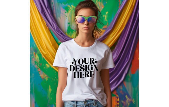Download Woman, Empty T-shirt Mardi Gras Color Wh - Empty Collection